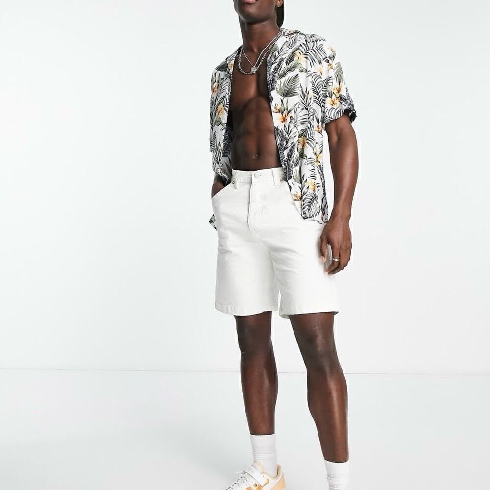 JACK & JONES Premium Revere Collar Floral Print Shirt Size M